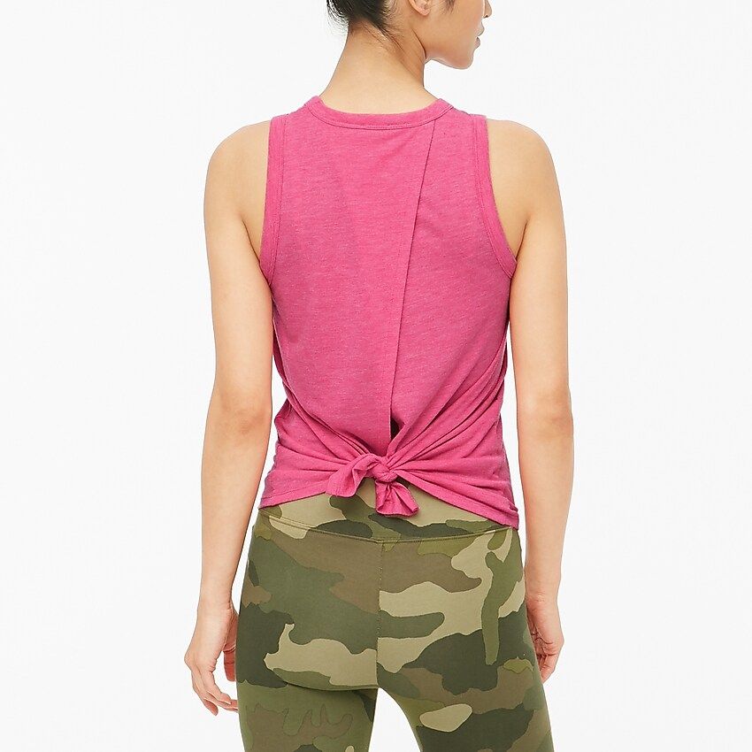 Tie-back tank in feathersoft yarn | J.Crew Factory