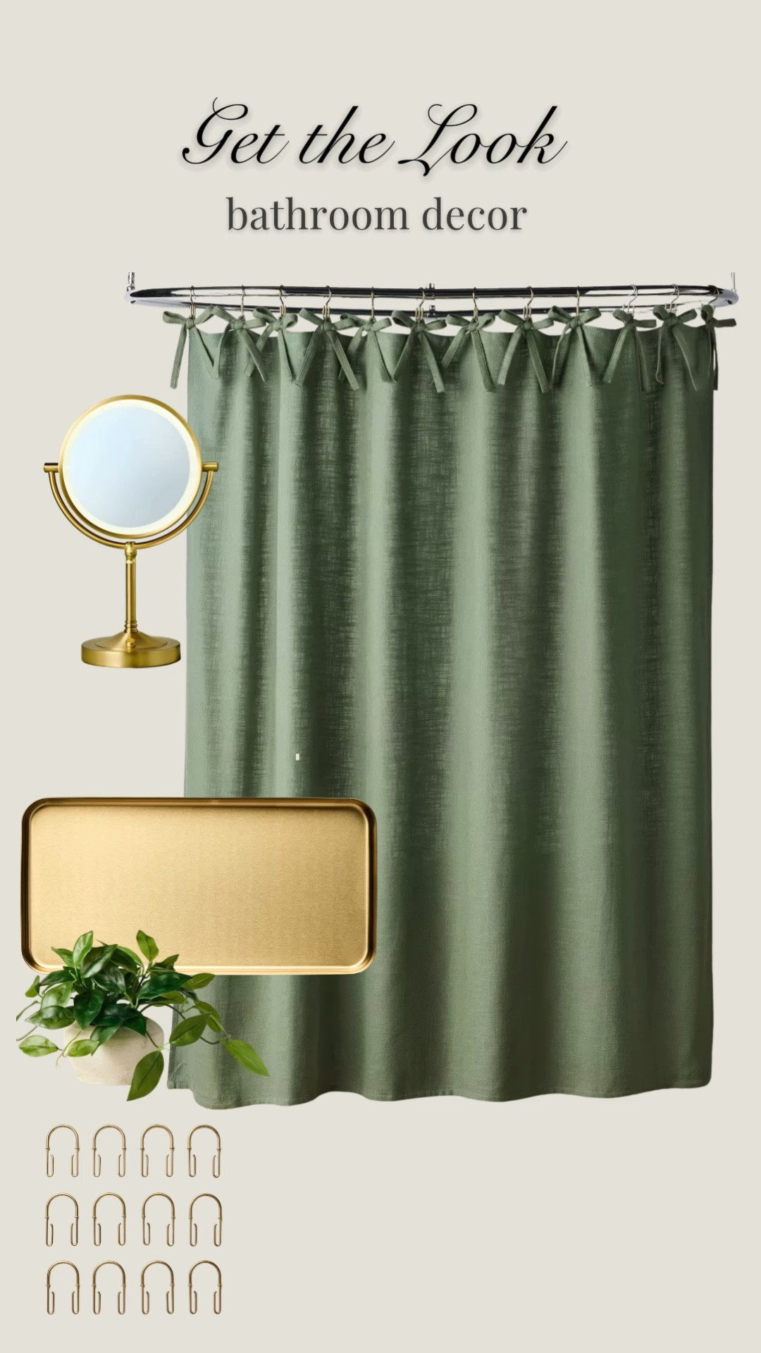 This collection features the prettiest shower curtains and accessories for creating a calm, neutral bathroom space with pops of color and mixed metals! bathroom, ensuite, primary bath, guest room, modern organic, modern farmhouse, cottage, transitional #LTKVideo #LTKfindsunder100

#LTKHome #LTKSeasonal