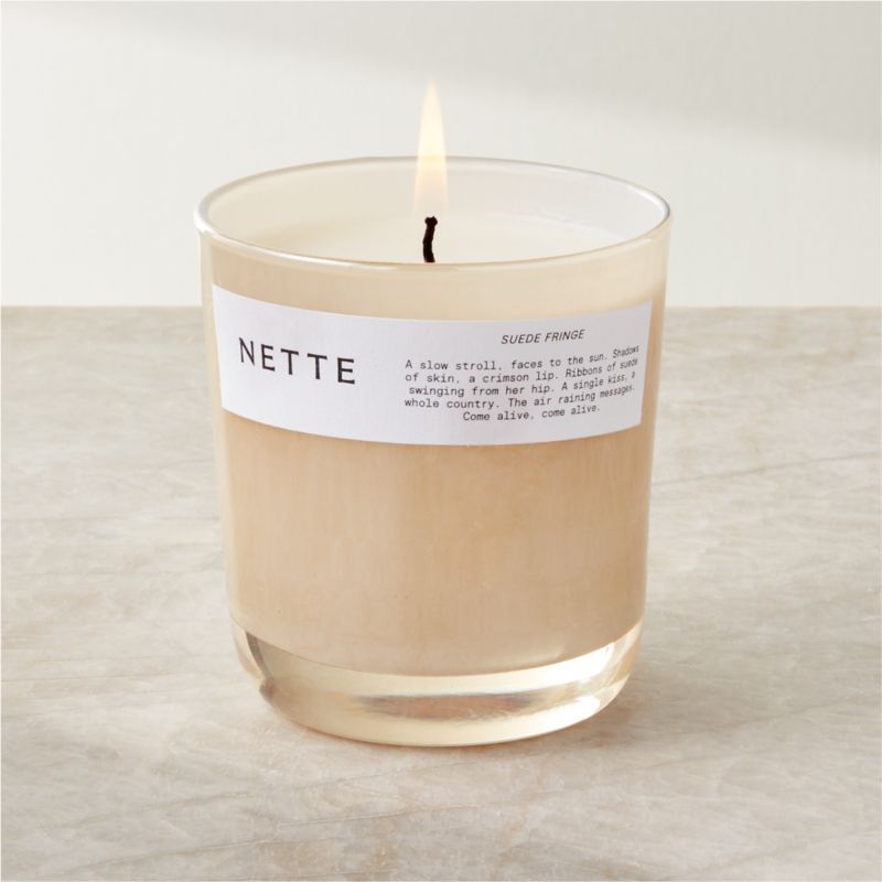 Nette Suede Fringe Soy Wax Candle + Reviews | CB2 | CB2