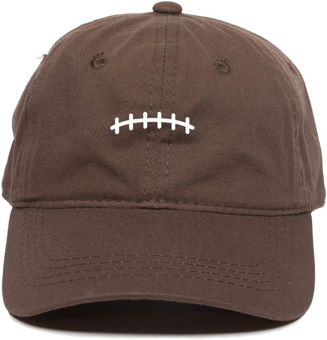 DSGN By DNA Football Stitches Baseball Cap Embroidered Cotton Adjustable Dad Hat | Amazon (US)