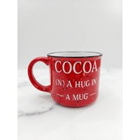 Cocoa Mug - Christmas Coffee A Hug in Holiday Cup Tis The Season | Etsy (US)