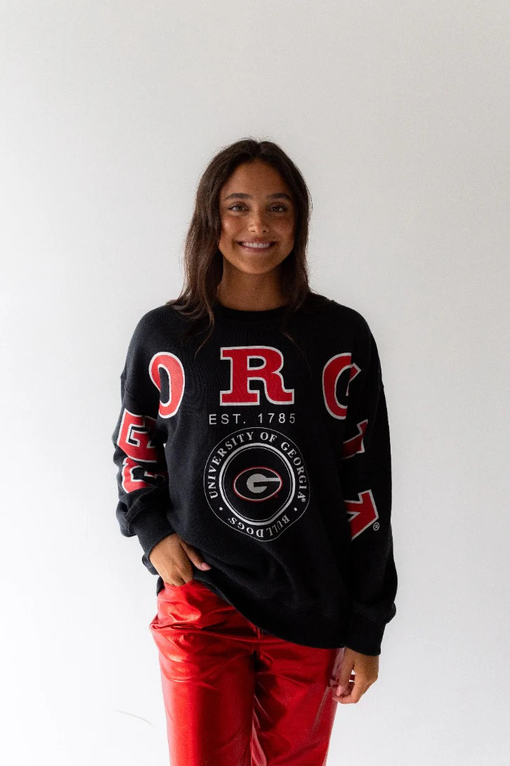 Georgia Philly Split Lantern Sleeve Crew | Gameday Social