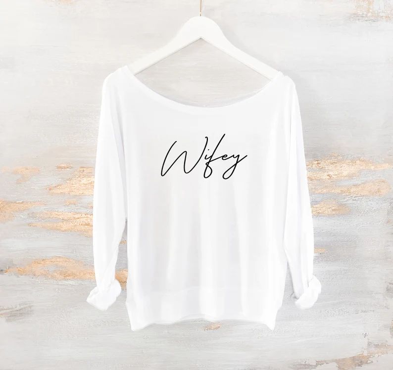 Wifey Sweatshirt Like Tshirt Long Sleeve Bride Shirts Wifey | Etsy | Etsy (US)
