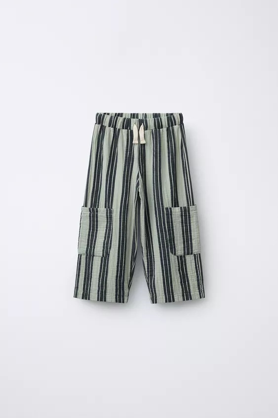 STRIPED TEXTURED TROUSERS | Zara UK