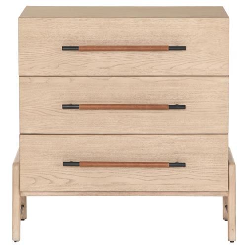 Matthew Modern Classic Brown Wood 3 Drawer Dresser | Kathy Kuo Home