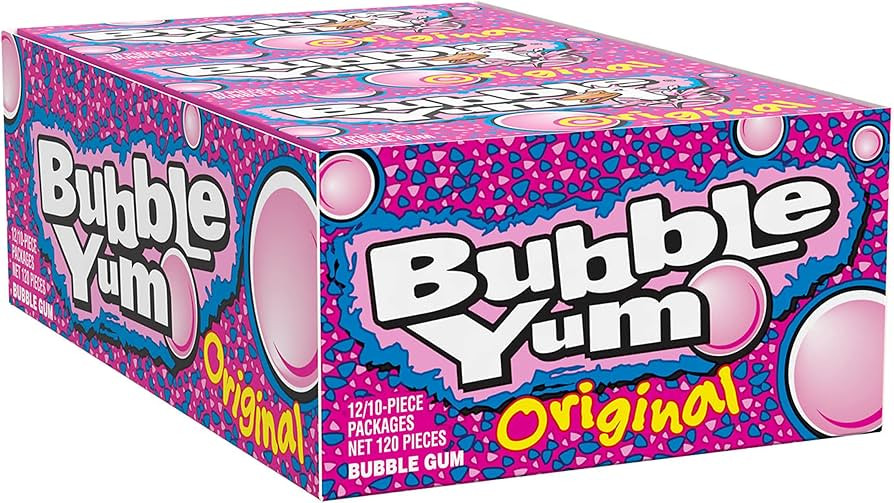 BUBBLE YUM Original Flavor Chewy, Bubble Gum Packs, 2.82 oz (12 Count) | Amazon (US)