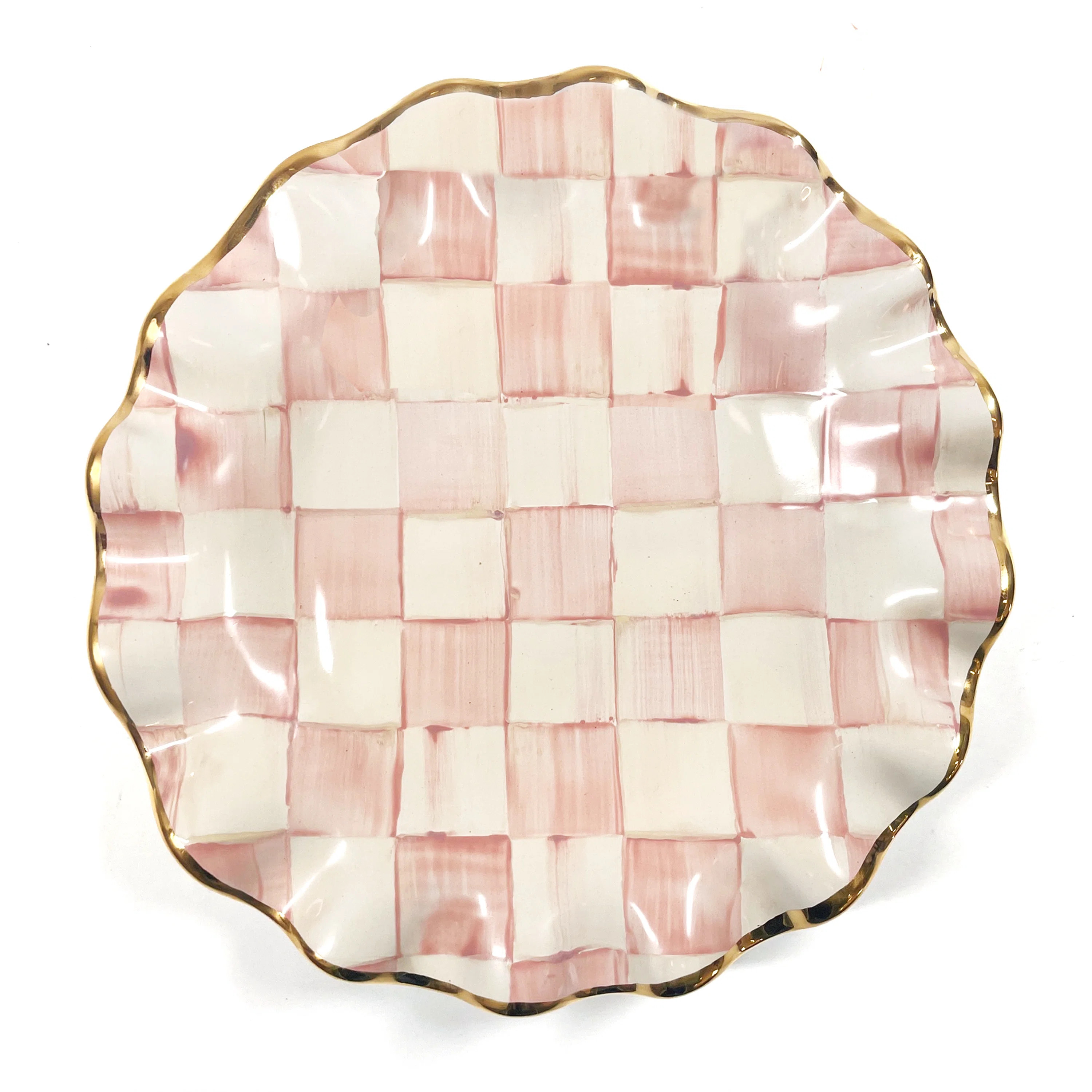Rosy Check Ceramic Fluted Dessert Plate | Wayfair North America