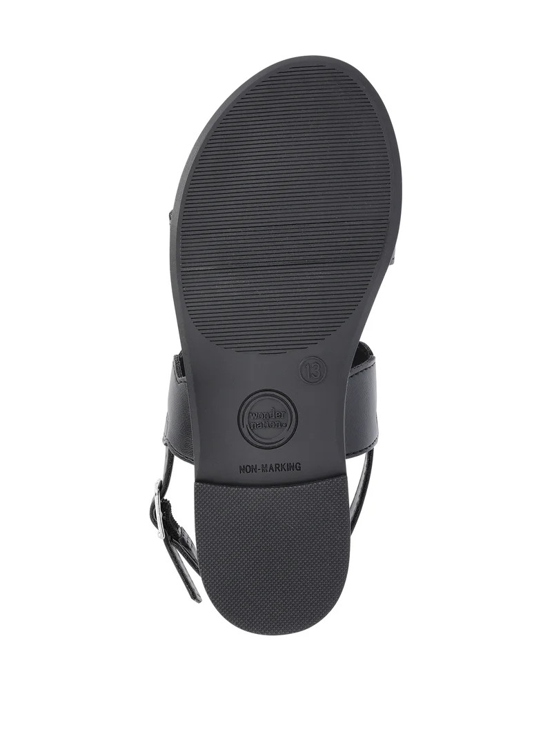 Wonder Nation Girls Two-Strap Slingback Sandals | Walmart (US)