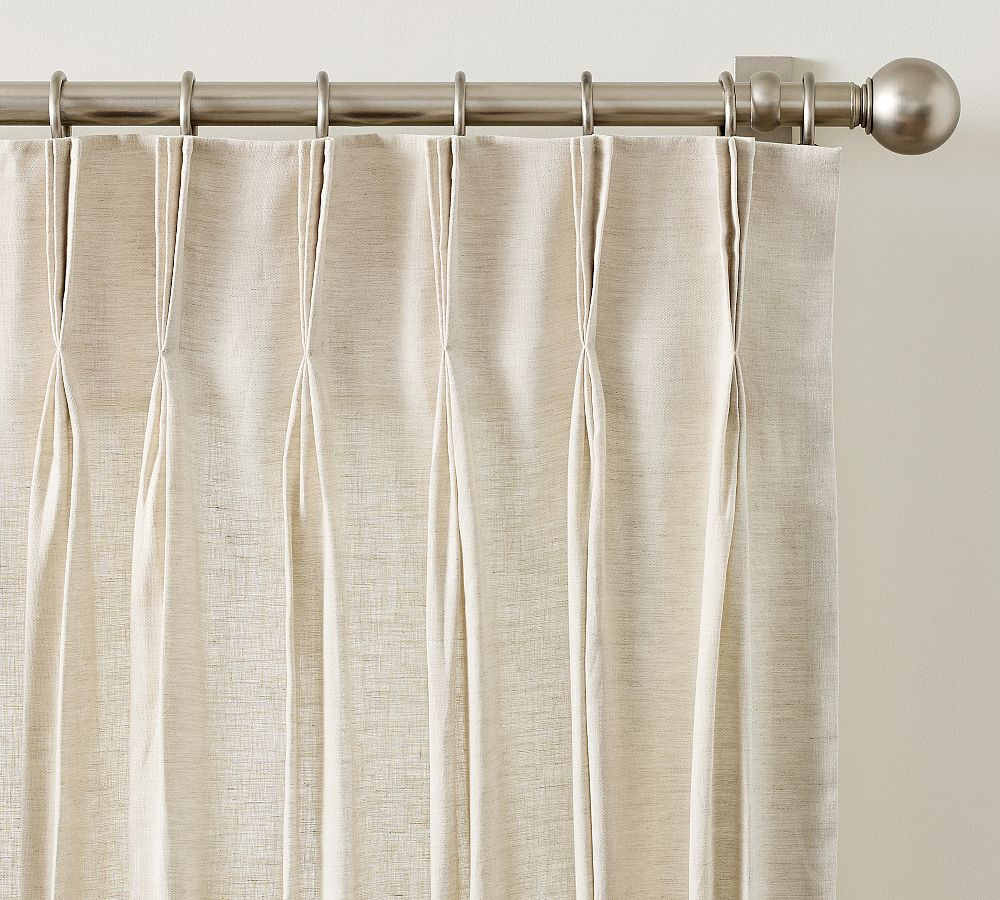 Belgian Flax Linen Triple Pinch Pleat Curtain | Pottery Barn (US)
