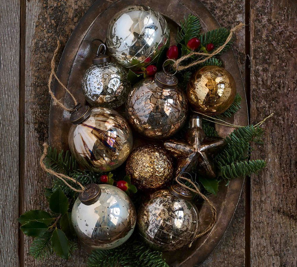 Mouth Blown Round Ornaments - Set of 4 | Pottery Barn (US)