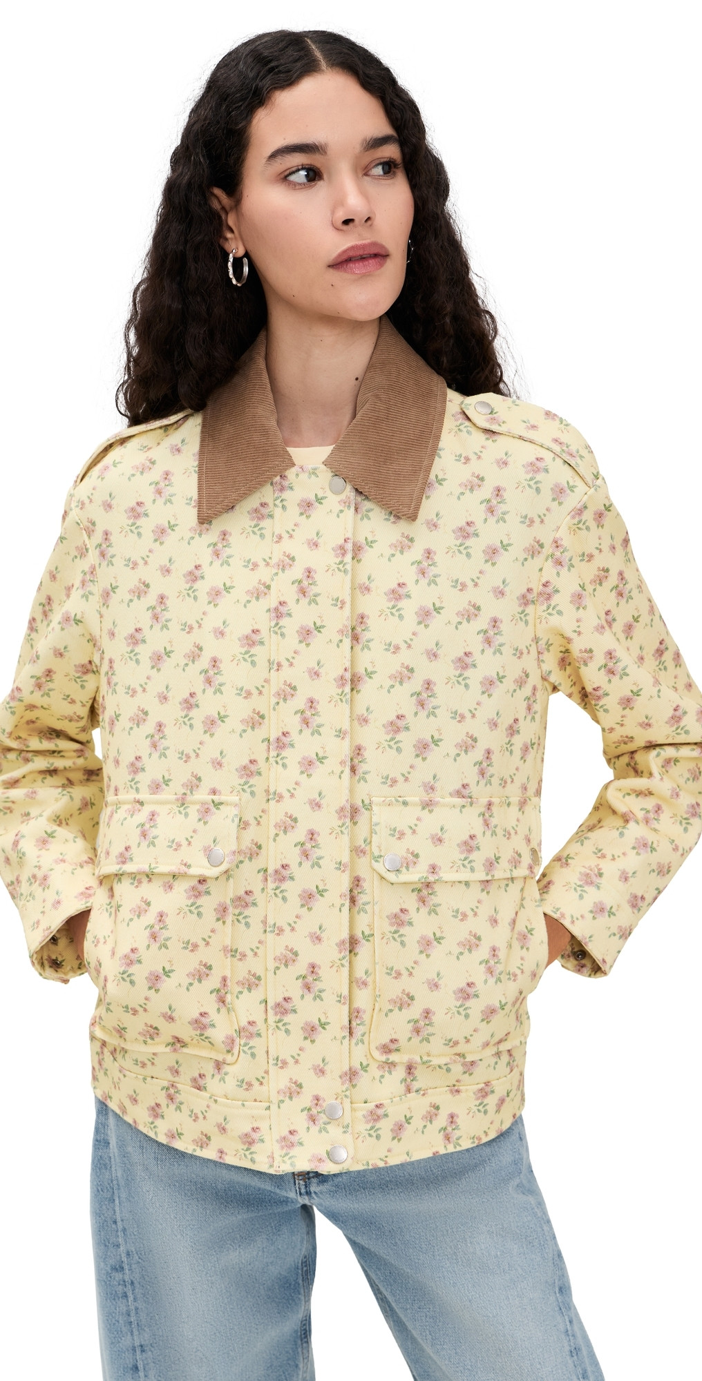 Avec Les Filles Oversized Aviator Jacket With Straight Hem Butter Flower S | Shopbop