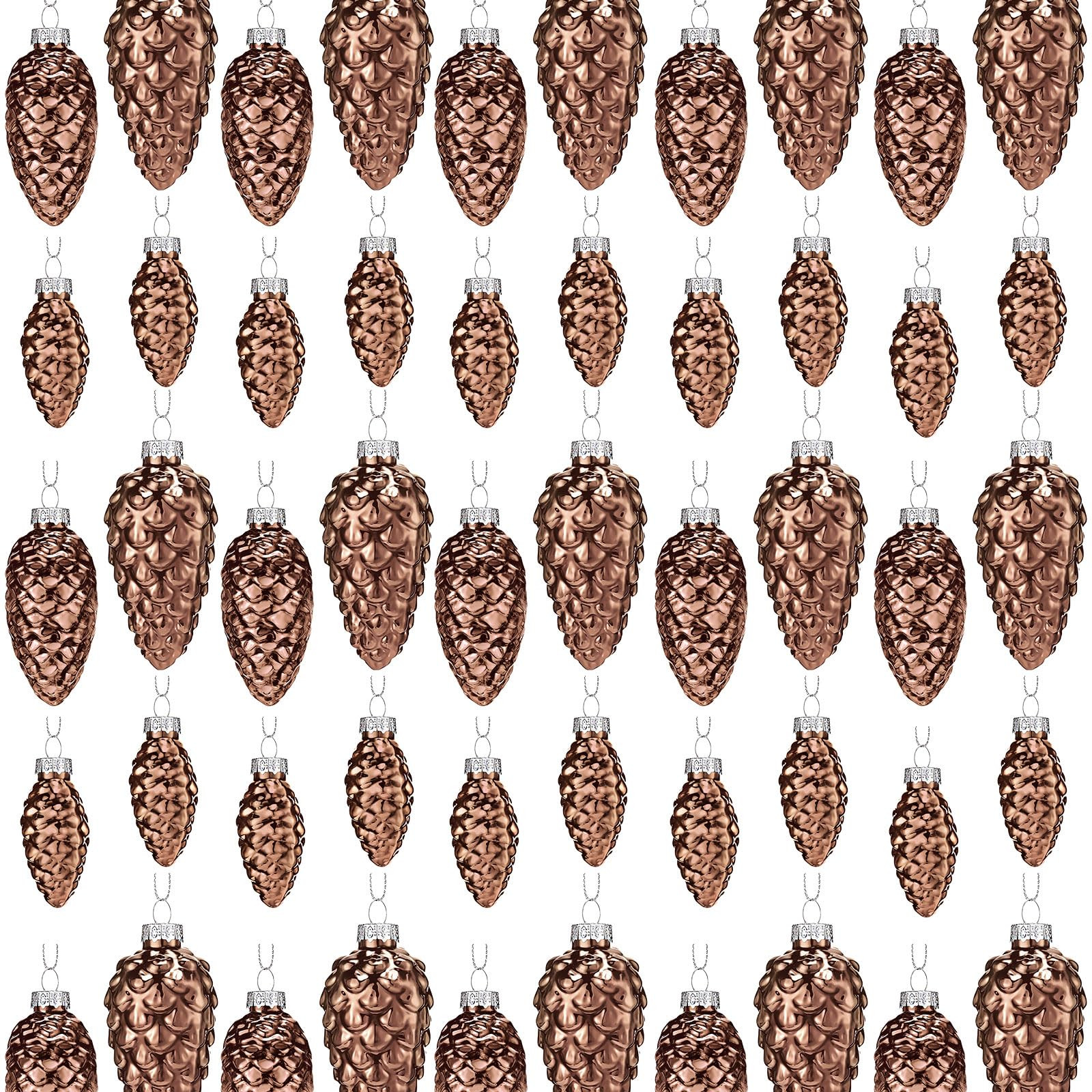 Sliner 48 Pcs Christmas Pinecone Ornament Glass Pinecone Bulk for Christmas Tree 3 Sizes Glass Or... | Amazon (US)