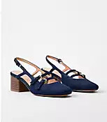 Denim Mary Jane Slingback Heels | LOFT