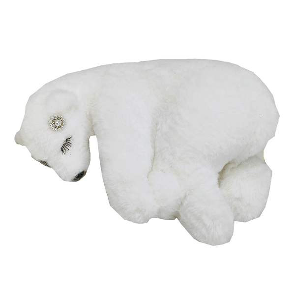 Faux Fur Sleeping Polar Bear, 11" | At Home