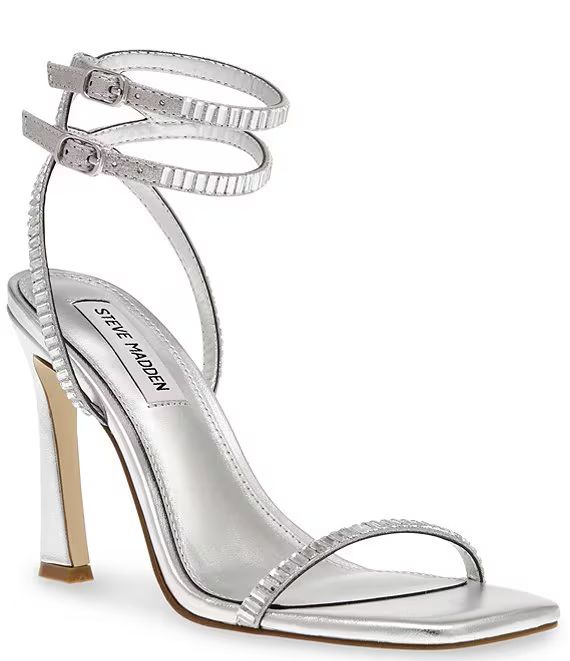 Thierry Rhinestone Metallic Strappy Ankle Dress Sandals | Dillard's