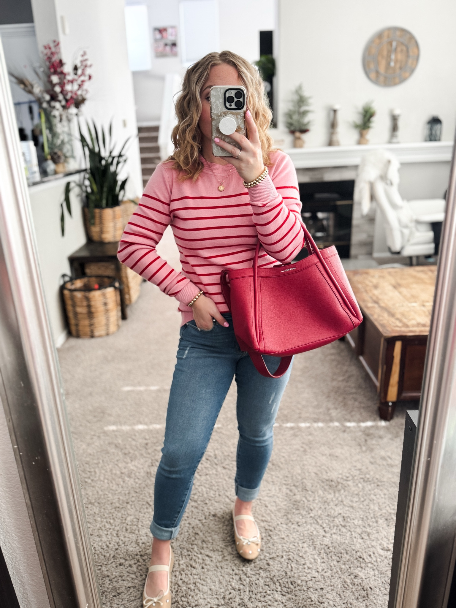 Pink and red striped sweater from amazon with a red handbag, jeans, and ballet flats. Everything fits tts







Winter outfit
Winter fashion
Amazon winter outfits
Trending winter fashion 
 casual winter outfits | winter fashion | size 4-6 | cold weather outfits | winter outfit ideas | layering outfit for the cold| winter fashion 2025 | outfit inspo | outfit ideas | winter outfits amazon  | casual outfit Ideas  | Outfits | Amazon Casual Outfit | Cute casual outfits | Preppy Outfit Valentine’s Day outfit 
Valentine’s Day finds 

#LTKSaleAlert #LTKFindsUnder50 #LTKPetite