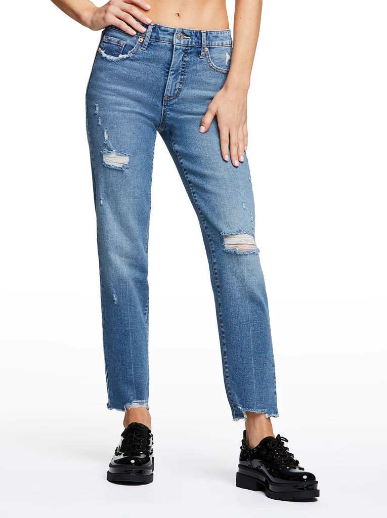 Spotlight High Rise Straight Jeans in Blue Streak | Jessica Simpson E Commerce