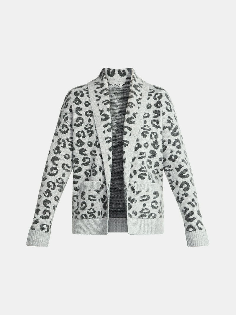 Time and Tru Women's Fuzzy Cardigan Sweater, Lightweight, Sizes XS-XXXL | Walmart (US)