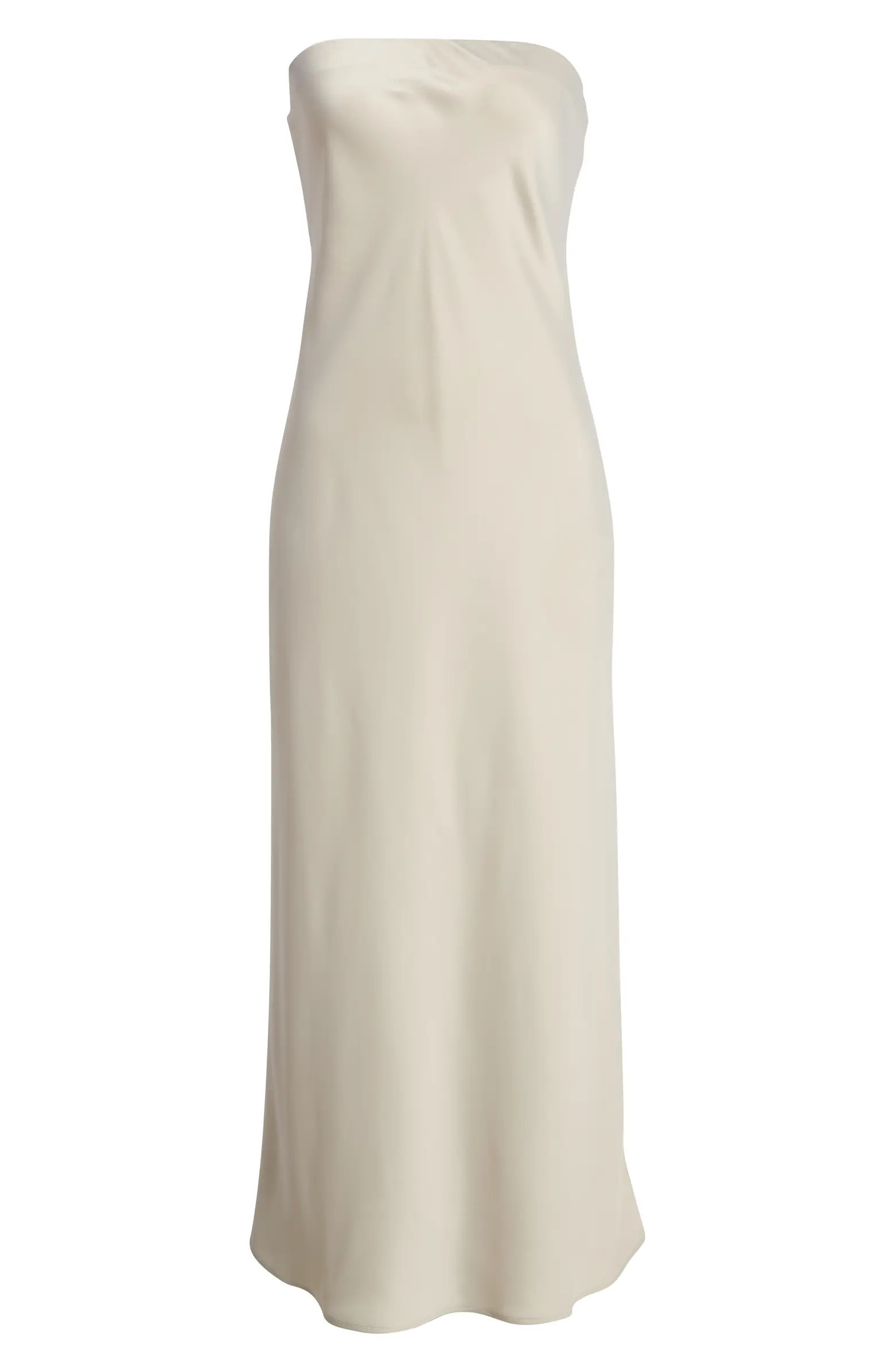 Strapless Matte Satin Bias Cut Gown | Nordstrom