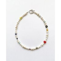 Handmade Beaded Necklaces, Name Necklace, Unisex Smiley Face Freshwater Pearl Necklace | Etsy (US)