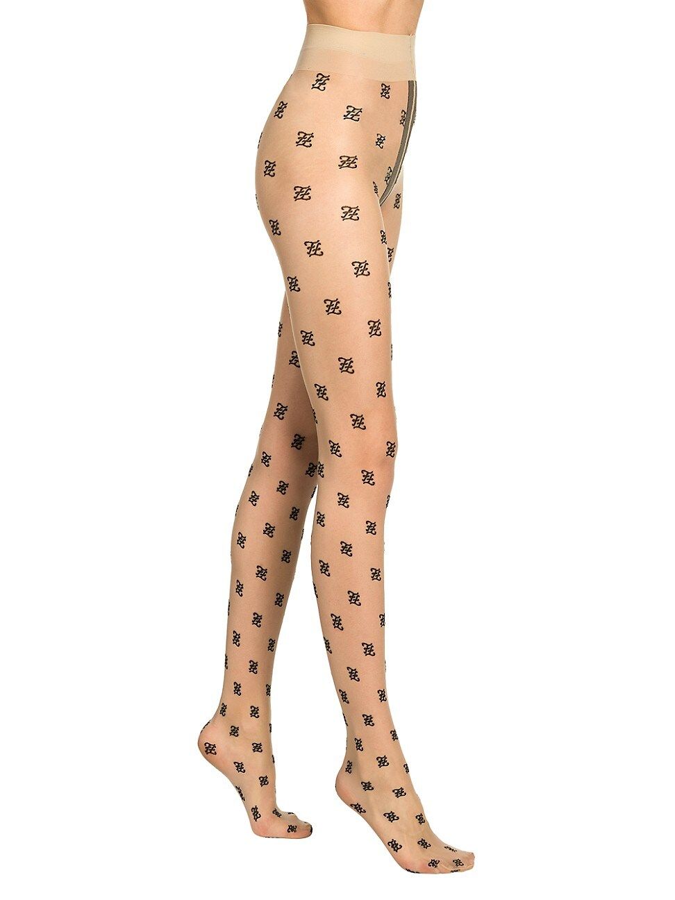 Fendi Women's Embroidered FF Logo Tights - Nude - Size II (Medium) | Saks Fifth Avenue