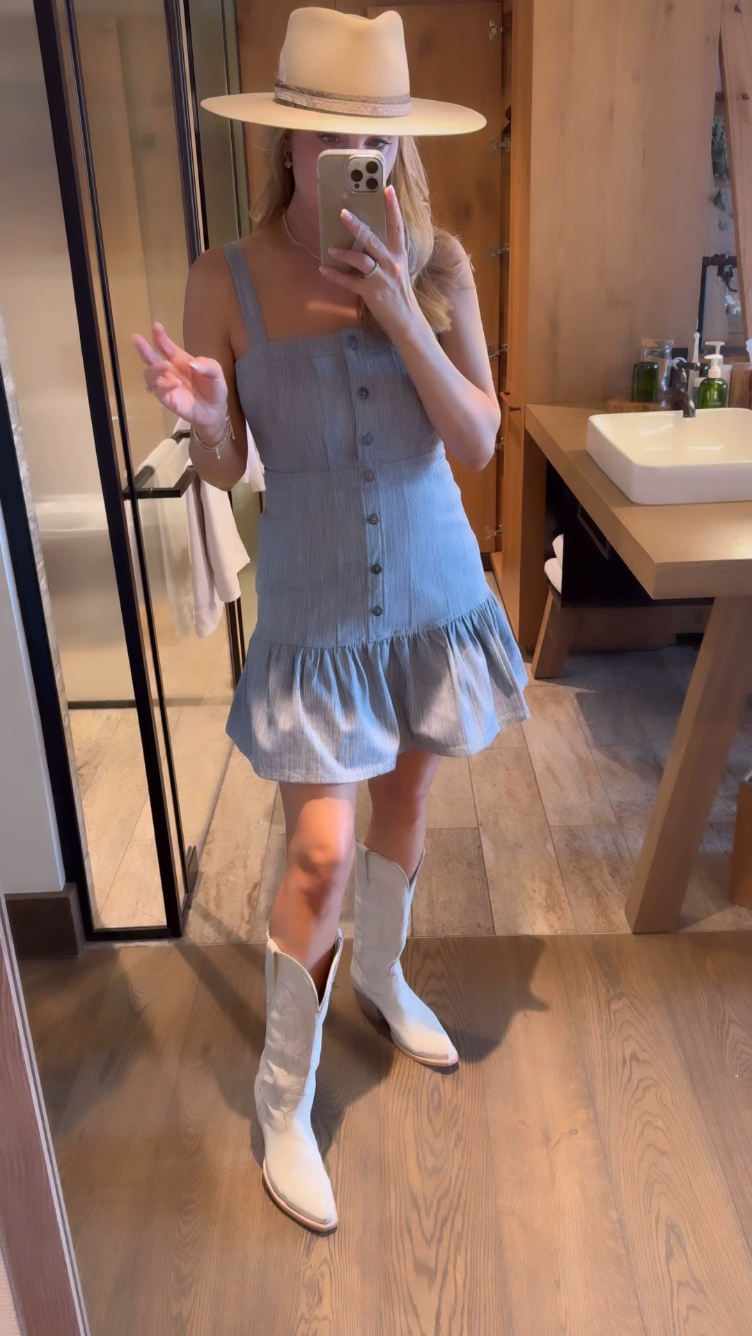 Love this dress lightweight denim dress very cool, faint pinstripe pattern wearing a 6

#LTKfindsunder100 #LTKfindsunder50 #LTKover40