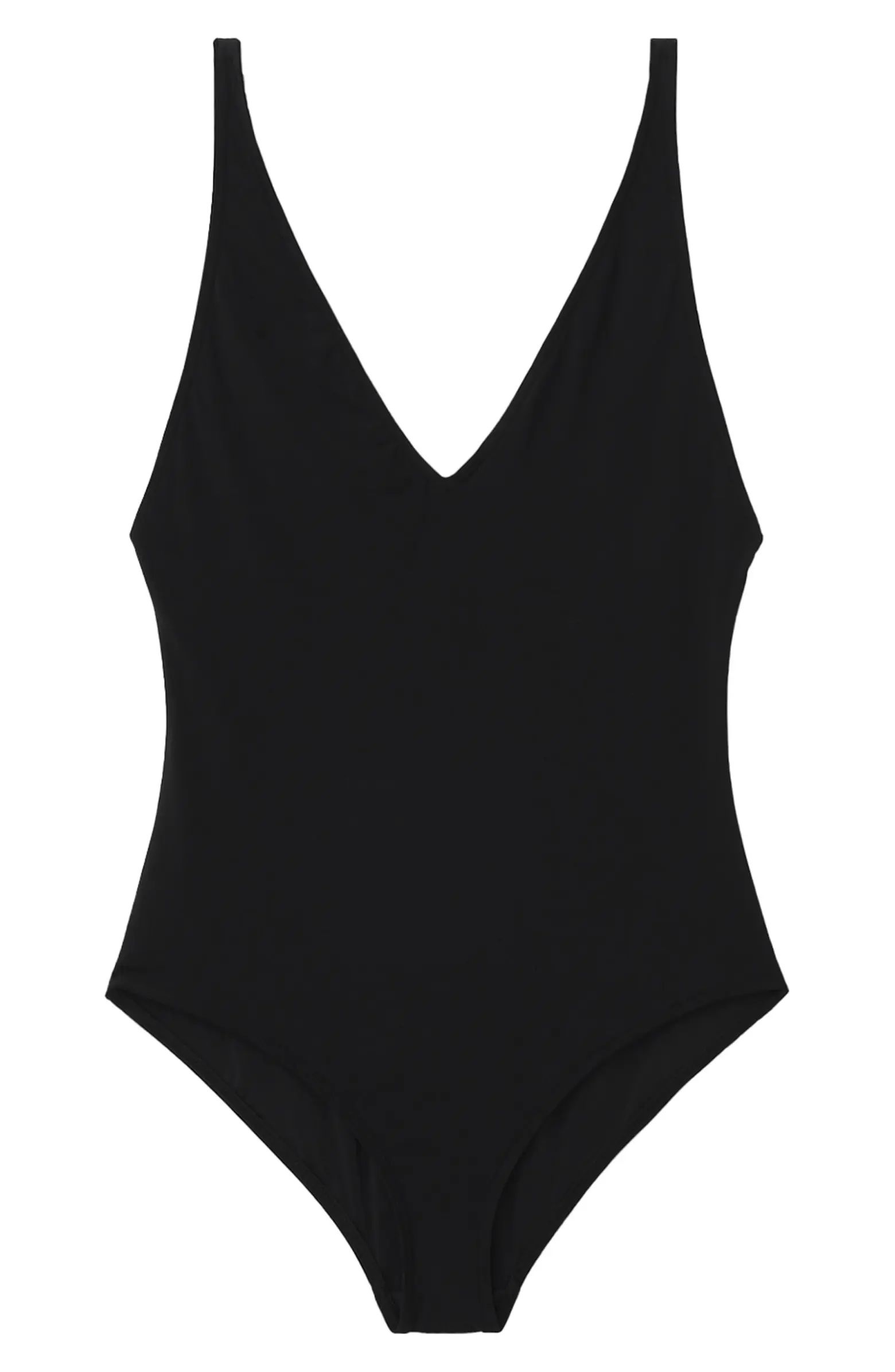 Deep V-Neck One-Piece Swimsuit | Nordstrom