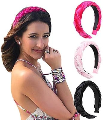 Thick Velvet Women Padded Headbands 90s 3pcs Hair Accessories Head Band Fashion Headwear Wide Pla... | Amazon (US)