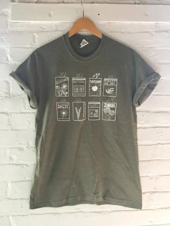 Garden Shirt Flower Shirt Screen Print T-shirt Graphic Tee | Etsy | Etsy (US)