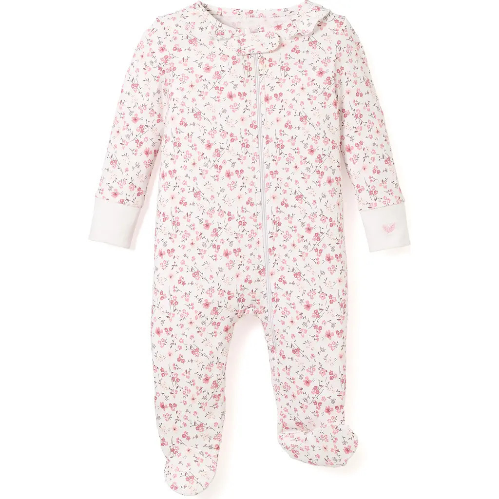 Petite Plume Dorset Floral Pima Cotton Footie at Nordstrom, Size 0-3 M | Nordstrom