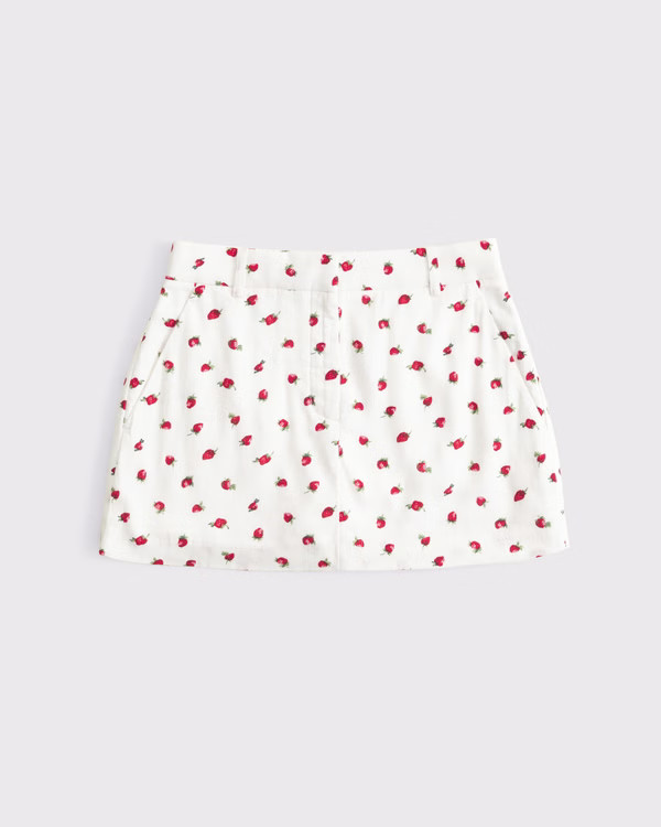 Women's Tailored Linen-Blend Mini Skort | Women's Bottoms | Abercrombie.com | Abercrombie & Fitch (UK)