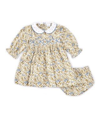Edgehill Collection Baby Girls 3-24 Months Peter Pan Long Sleeve Floral Smocked Dress | Dillard's | Dillard's