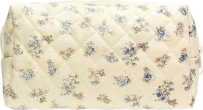 PAZIMIIK Vintage Quilted Makeup Bag Cosmetic Pouch for Brushes Pencils and Travel Make Up Accesso... | Amazon (US)