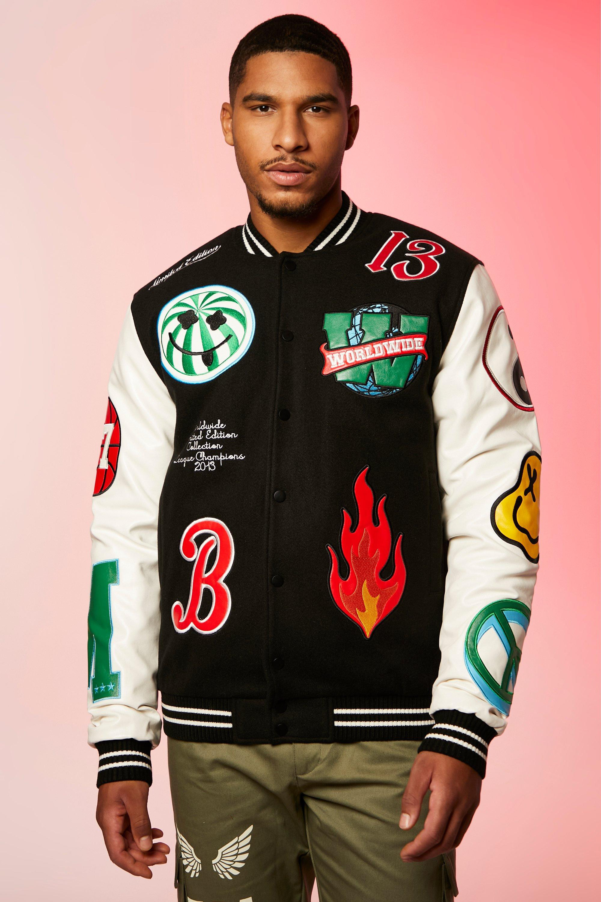 Tall Limited Double Face Varsity Jacket | boohooMAN (US & CA)