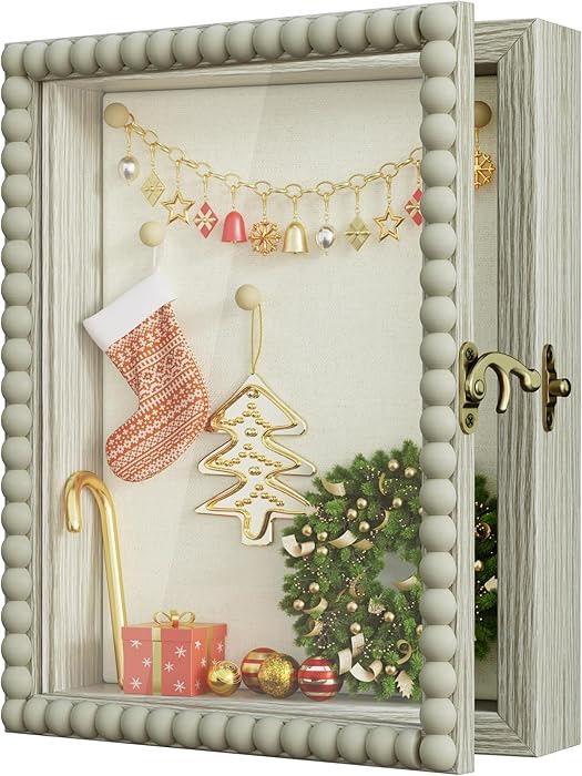 Love-KANKEI Shadow Box Frame 8x10,Wood Deep Shadow Box Display Case with Unique Beads Door and Gl... | Amazon (US)