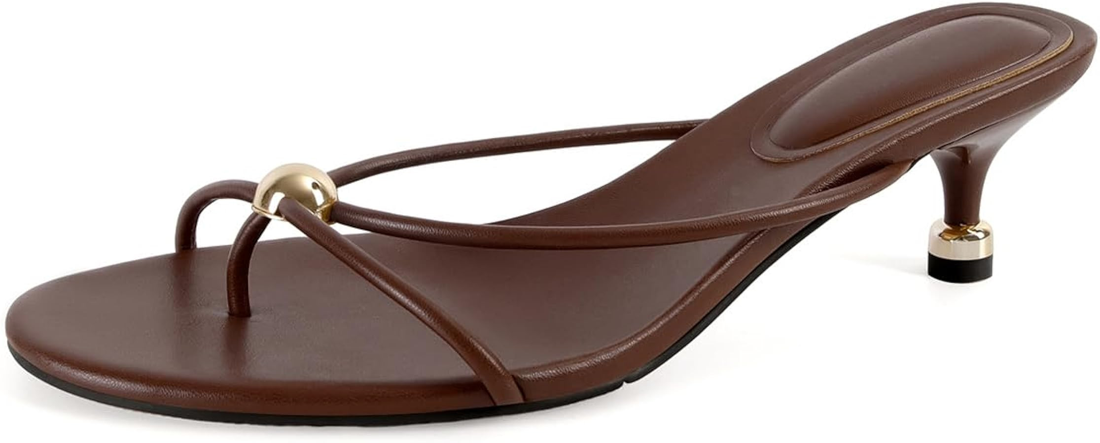 SOVANYOU Kitten Heel Sandals for Women Open Toe Flip Flop Heels Slip-on Thong Heeled Sandals | Amazon (US)