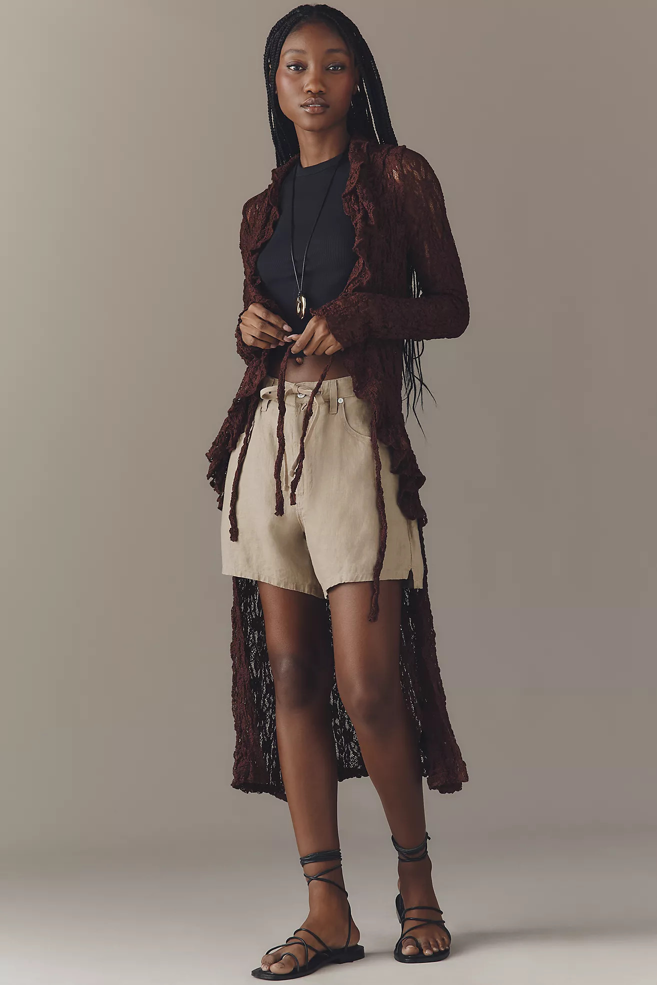 By Anthropologie Lace Long-Line Cardigan | Anthropologie (US)