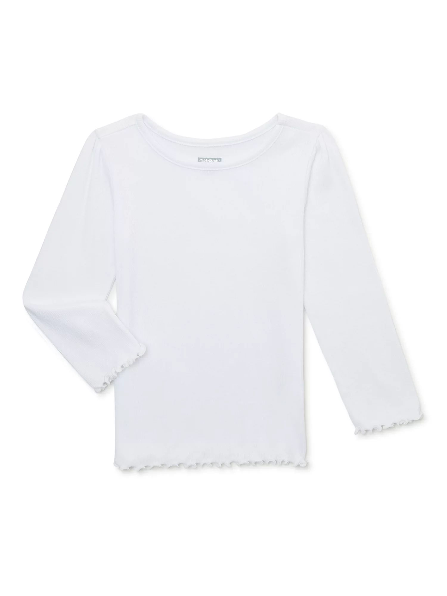 Garanimals Baby and Toddler Girls Long Sleeve Solid Rib T-Shirt, Sizes 12 Months-5T | Walmart (US)