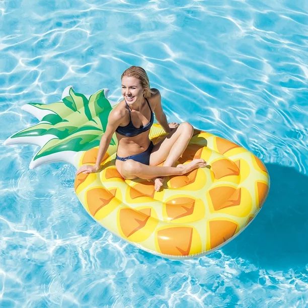 Intex 85" x 49" Giant Inflatable One Person Pineapple Swimming Pool Float Mat - Walmart.com | Walmart (US)