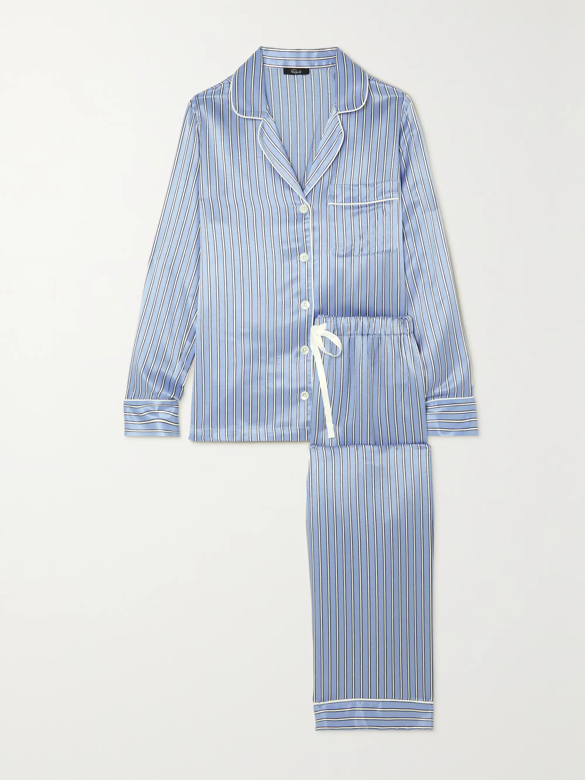 Alba striped satin pajama set | NET-A-PORTER (US)