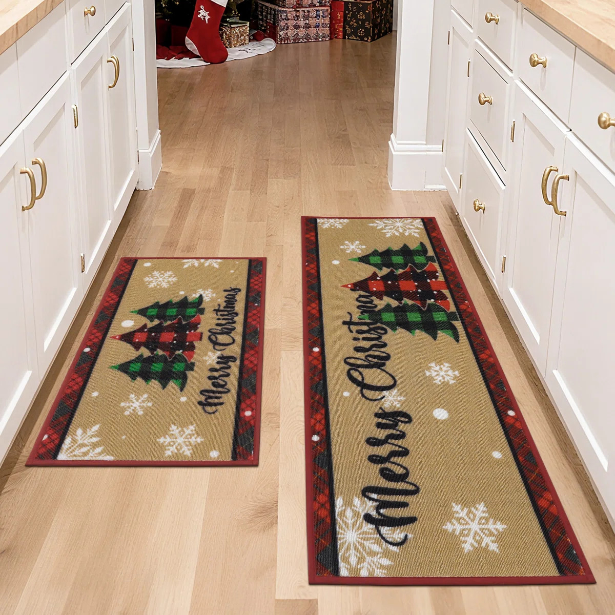 Prep & Savour Christmas Kitchen Rugs Set Of 2 Xmas Kitchen Mats For Winter Floor Decor Or Kitchen... | Wayfair North America