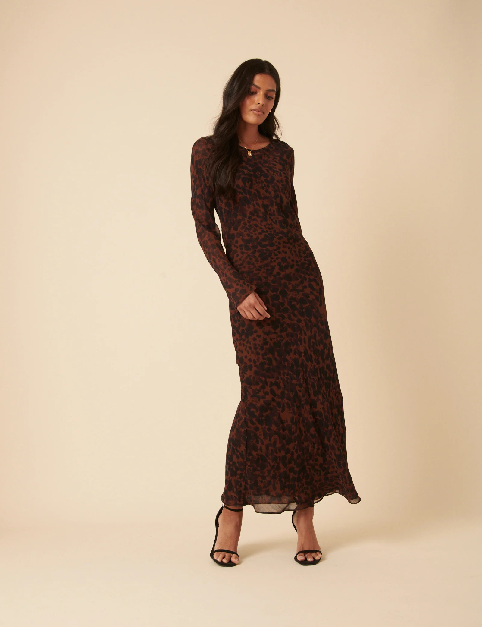 Brown Animal Print Clarissa Midi Dress | Nobody's Child