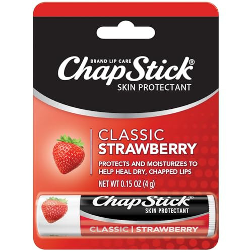 ChapStick Classic Strawberry Lip Balm Tubes, Lip Care and Lip Moisturizer - 0.15 Oz (Pack of 1) | Amazon (US)