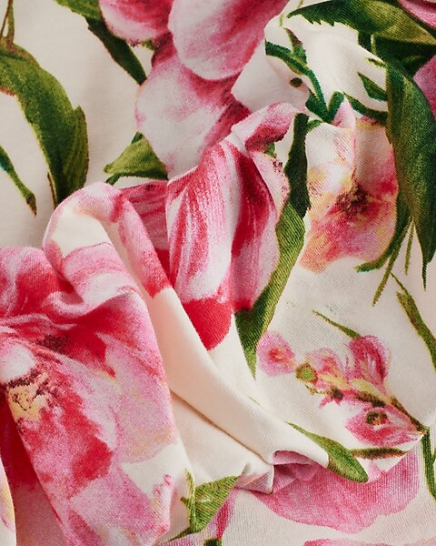 Floral One Shoulder Puff Sleeve Tank | Express