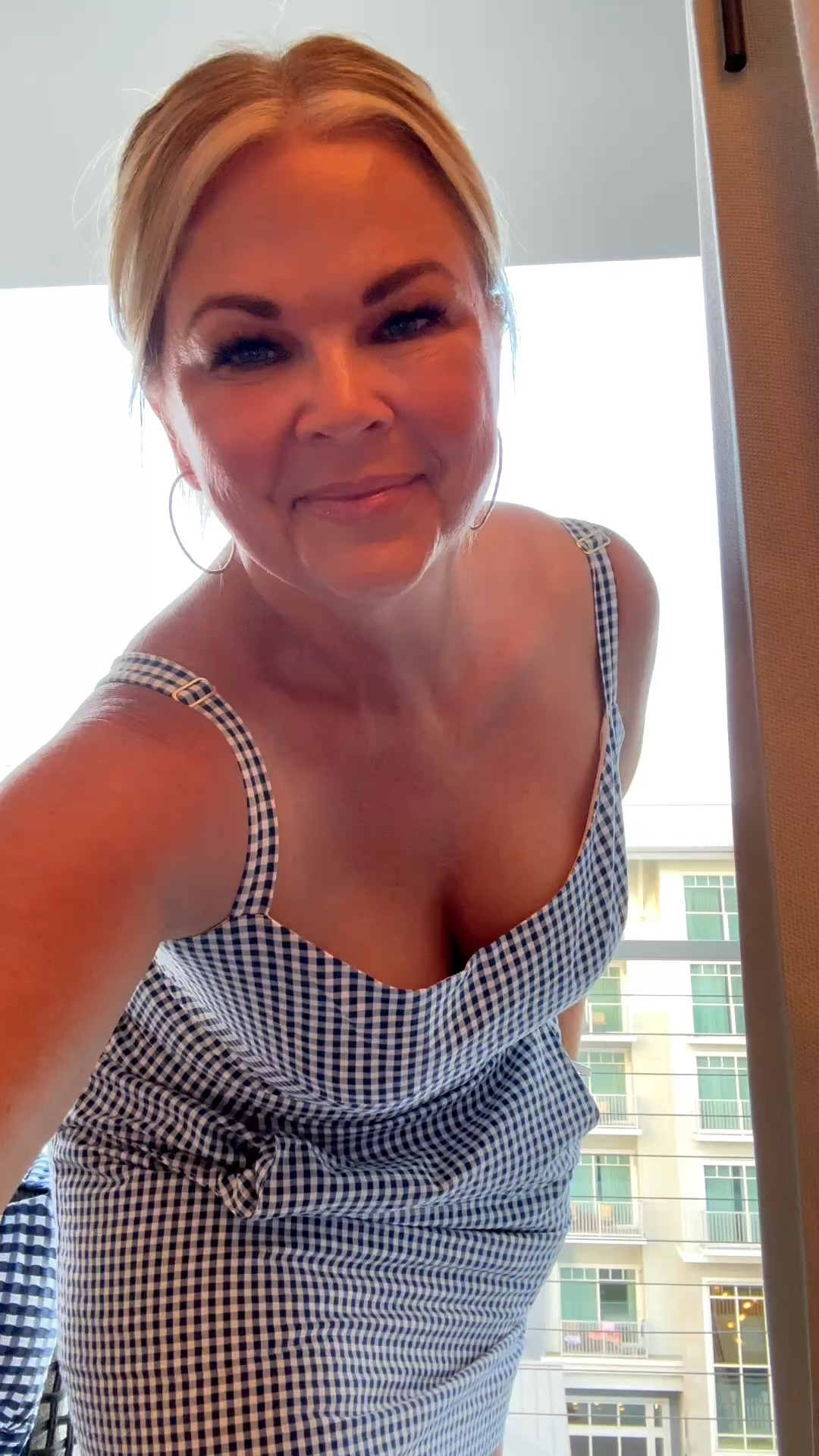 Loving this blue check dress with pockets! Would be so for the 4th of July too! A fun summertime dress. Wearing a lg. i’m a true size 10💙🤍

#LTKSeasonal #LTKOver40 #LTKootd