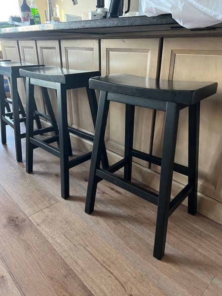 These Pottery Barn counter stools are so cute and surprisingly super comfy! 