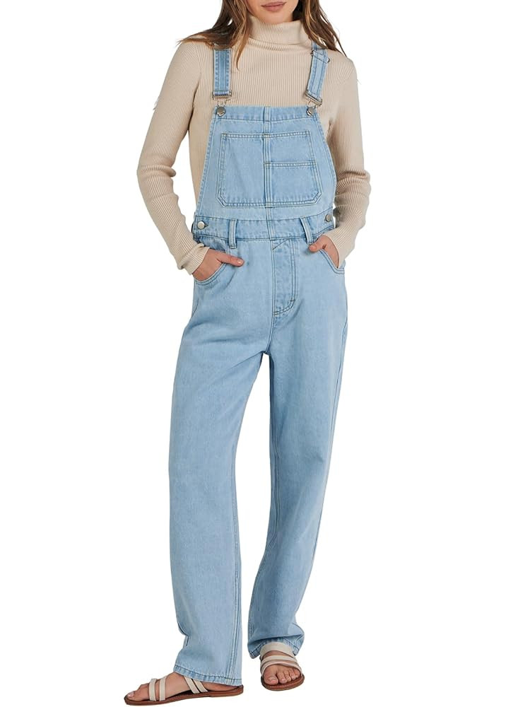 ANRABESS Overalls for Women Loose Fit Denim Overall Adjustable Strap Jean Jumpsuit Bib Romper 202... | Amazon (US)