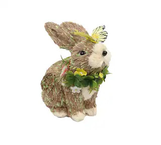 8" Easter Bunny with Butterfly Straw Figurine | Michaels Stores