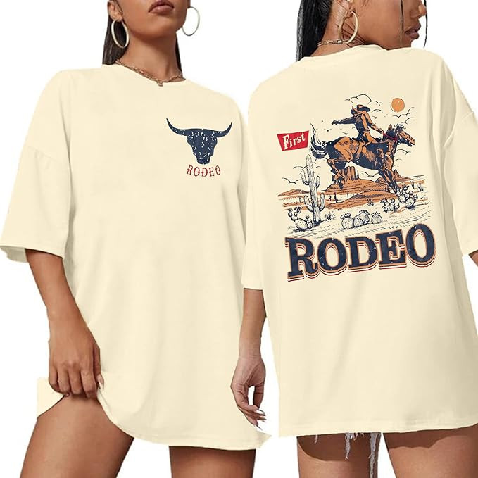 Rodeo Shirts Women Cowgirl Outfits: Casual Country Concert T Shirts Vintage Cow Skull Graphic Tee... | Amazon (US)