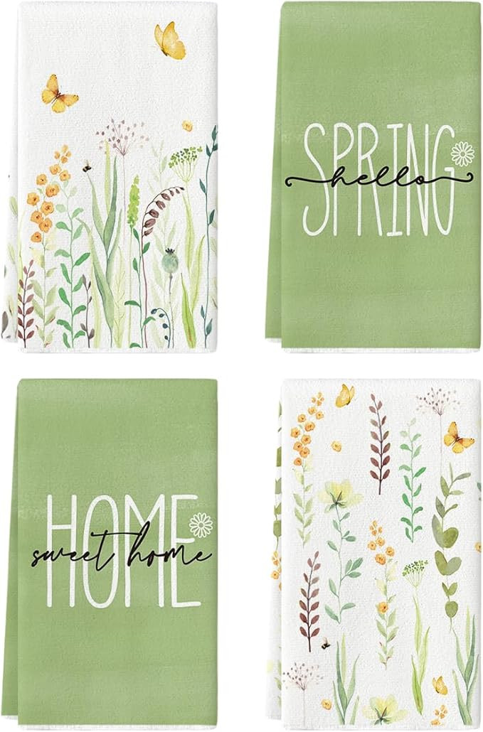 Artoid Mode Flower Home Spring Kitchen Towels Dish Towels, 18x26 Inch Seasonal Decoration Hand To... | Amazon (US)